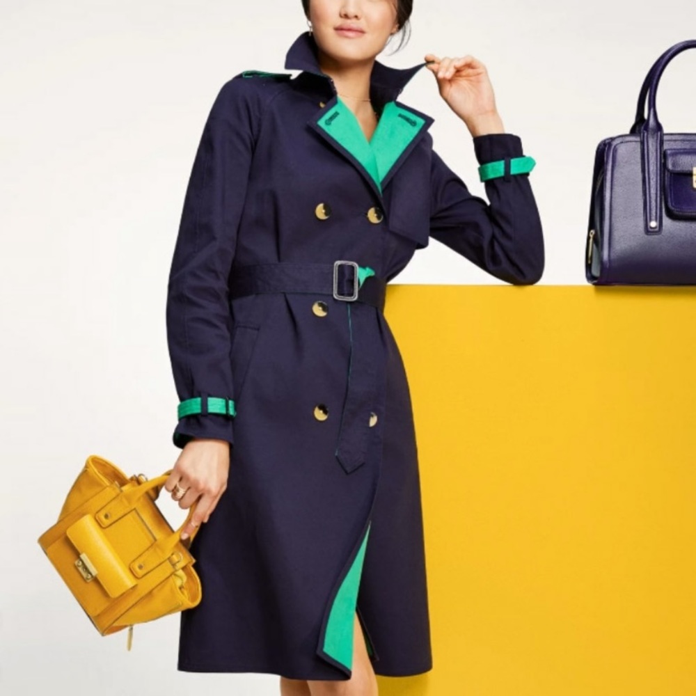 3.1 PHILLIP LIM Phillip For Target Trench Coat Navy Blue Green